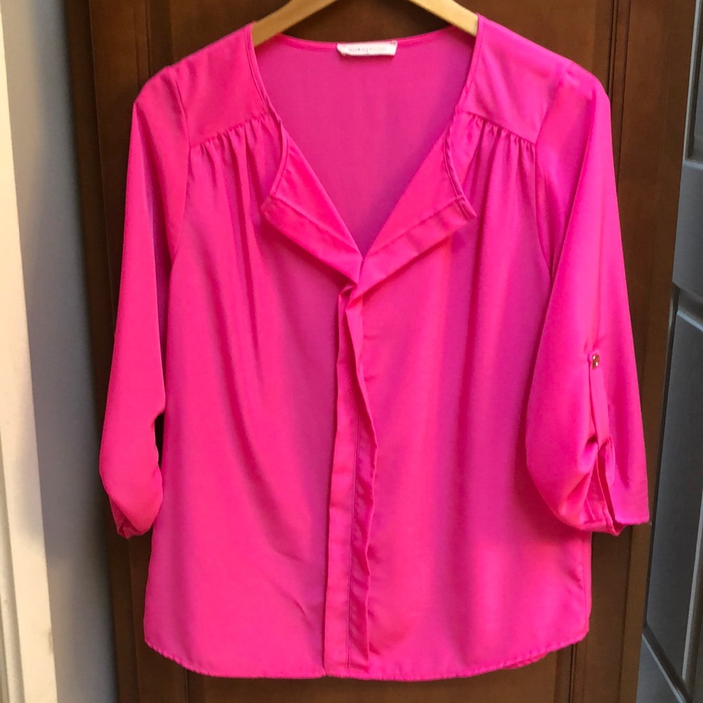 Hot Pink lightweight tunic top Large